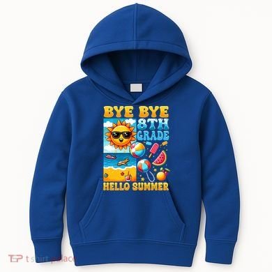 Funny Goodbye 8th Grade Hello Summer Gift Kids Hoodie