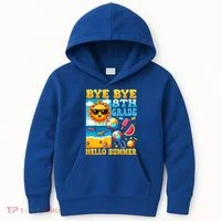 Funny Goodbye 8th Grade Hello Summer Gift Kids Hoodie thumb 0