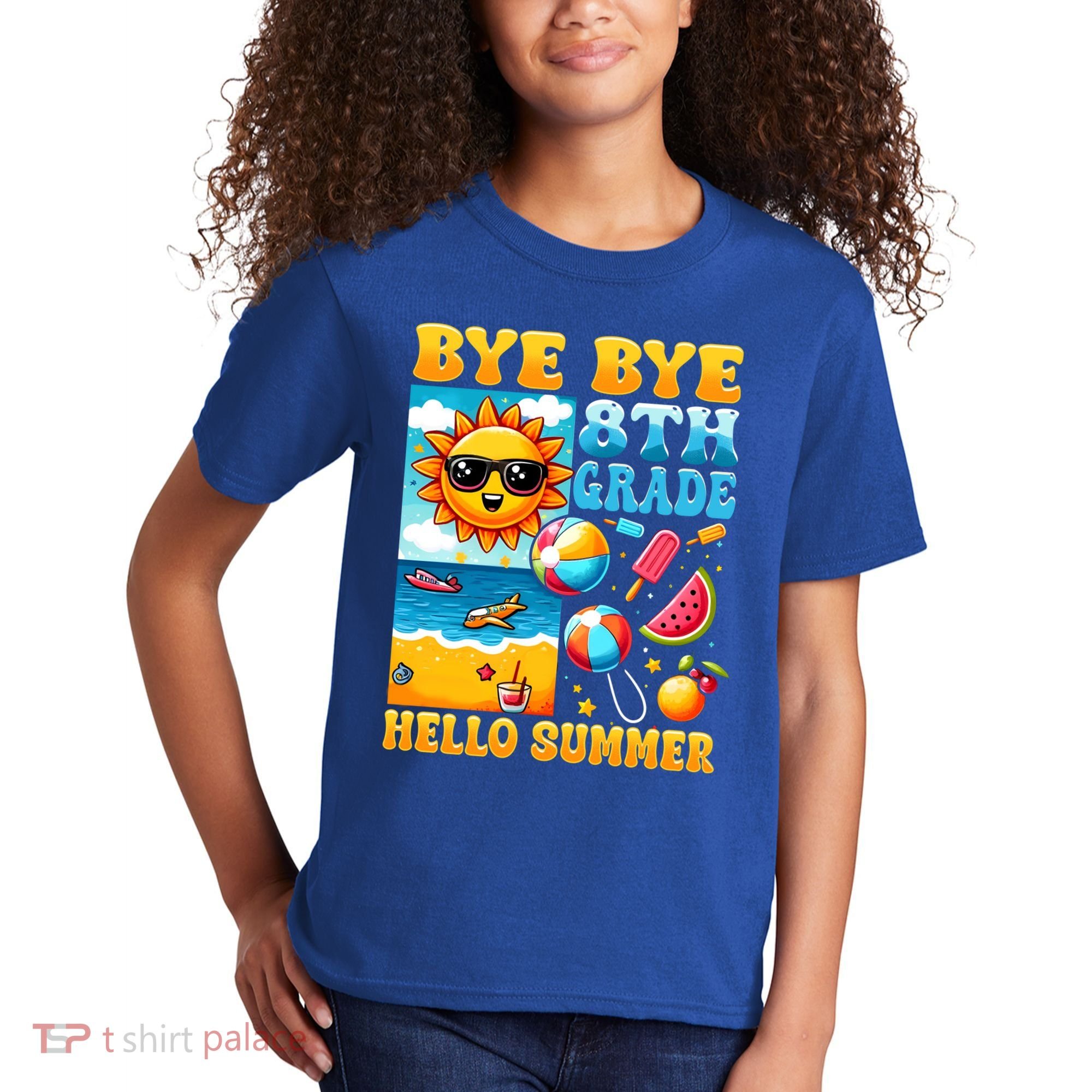 Funny Goodbye 8th Grade Hello Summer Gift Kids T-Shirt