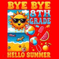 Funny Goodbye 8th Grade Hello Summer Gift Santa Hat thumb 1