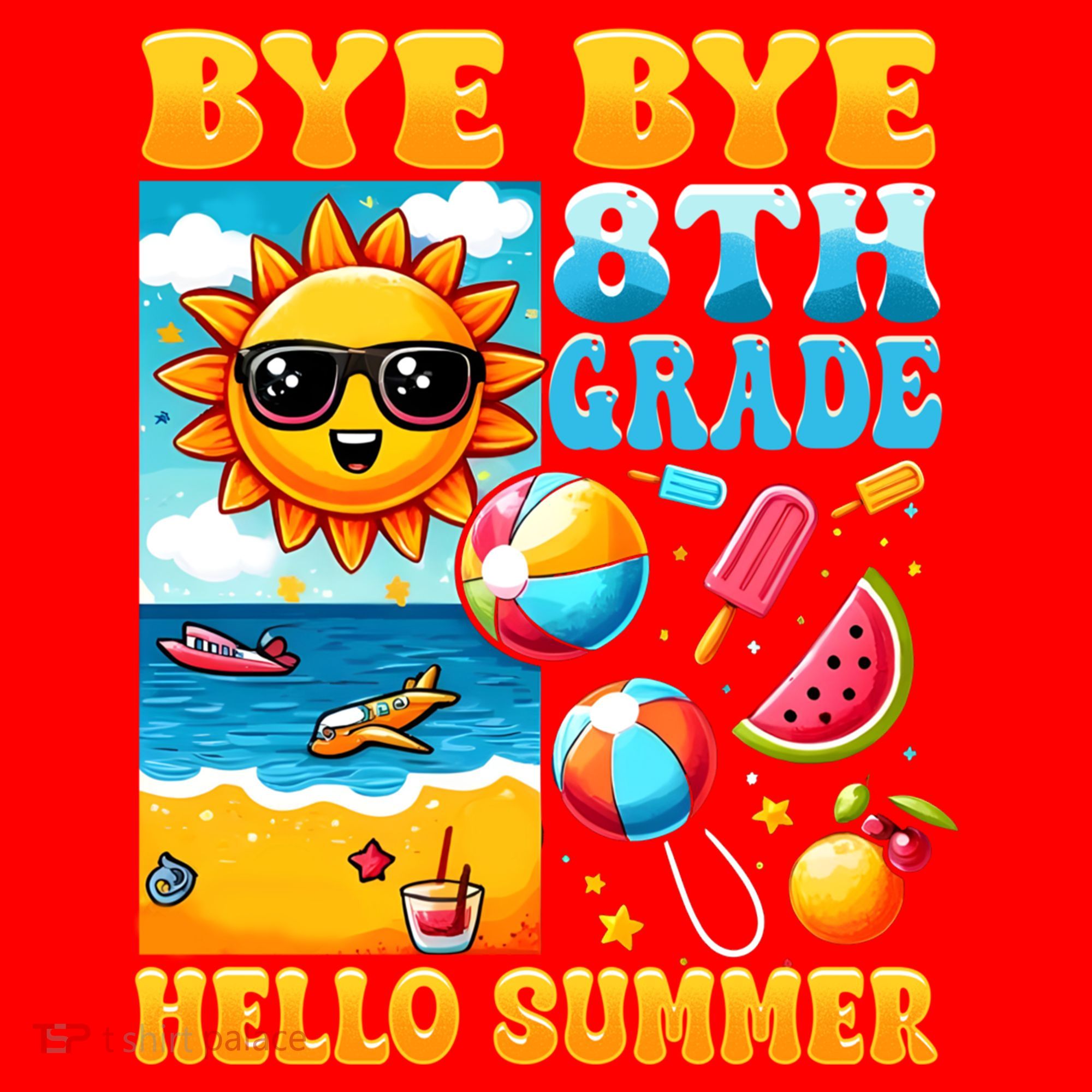 Funny Goodbye 8th Grade Hello Summer Gift Santa Hat