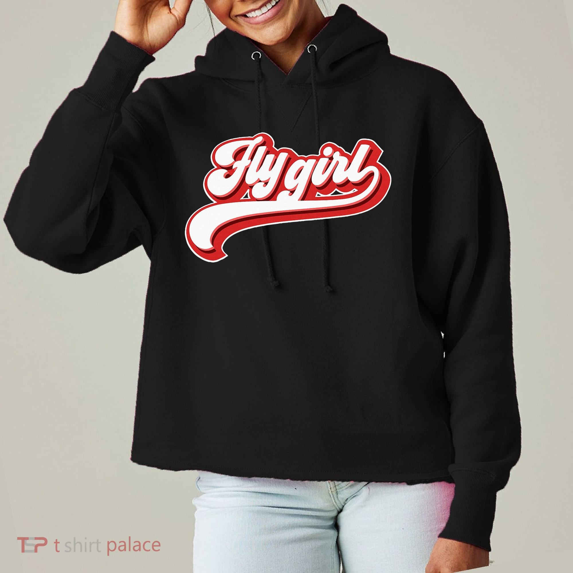 Fly Girl 80s 90s Old School Hip Hop Ladies Heavyweight Boxy Pullover Hoodie
