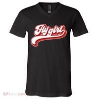 Fly Girl 80s 90s Old School Hip Hop V-Neck T-Shirt thumb 0