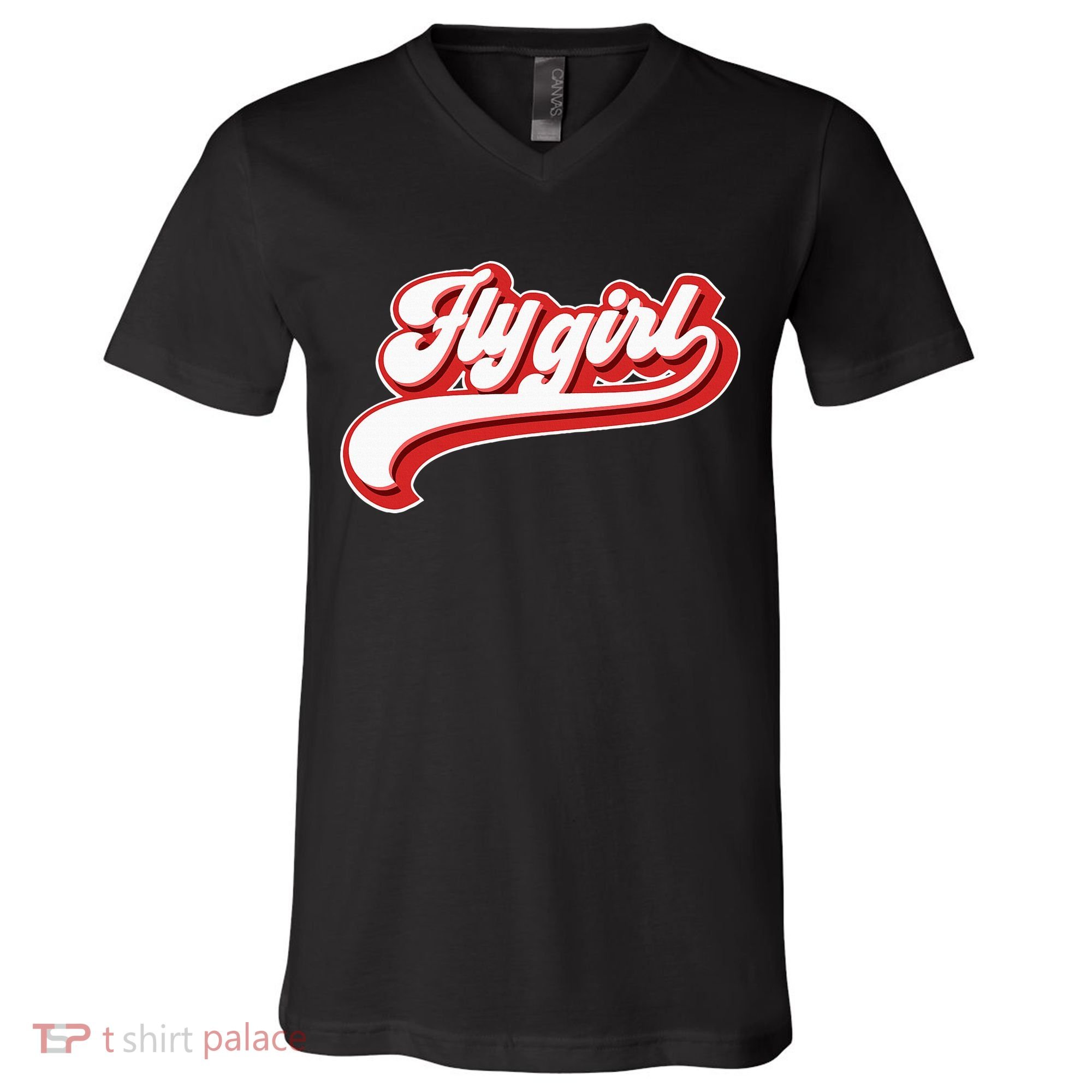 Fly Girl 80s 90s Old School Hip Hop V-Neck T-Shirt