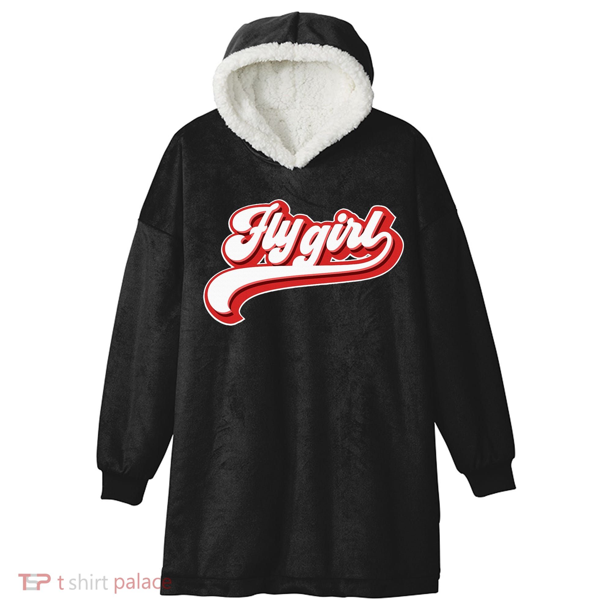 Fly Girl 80s 90s Old School Hip Hop Hooded Wearable Blanket