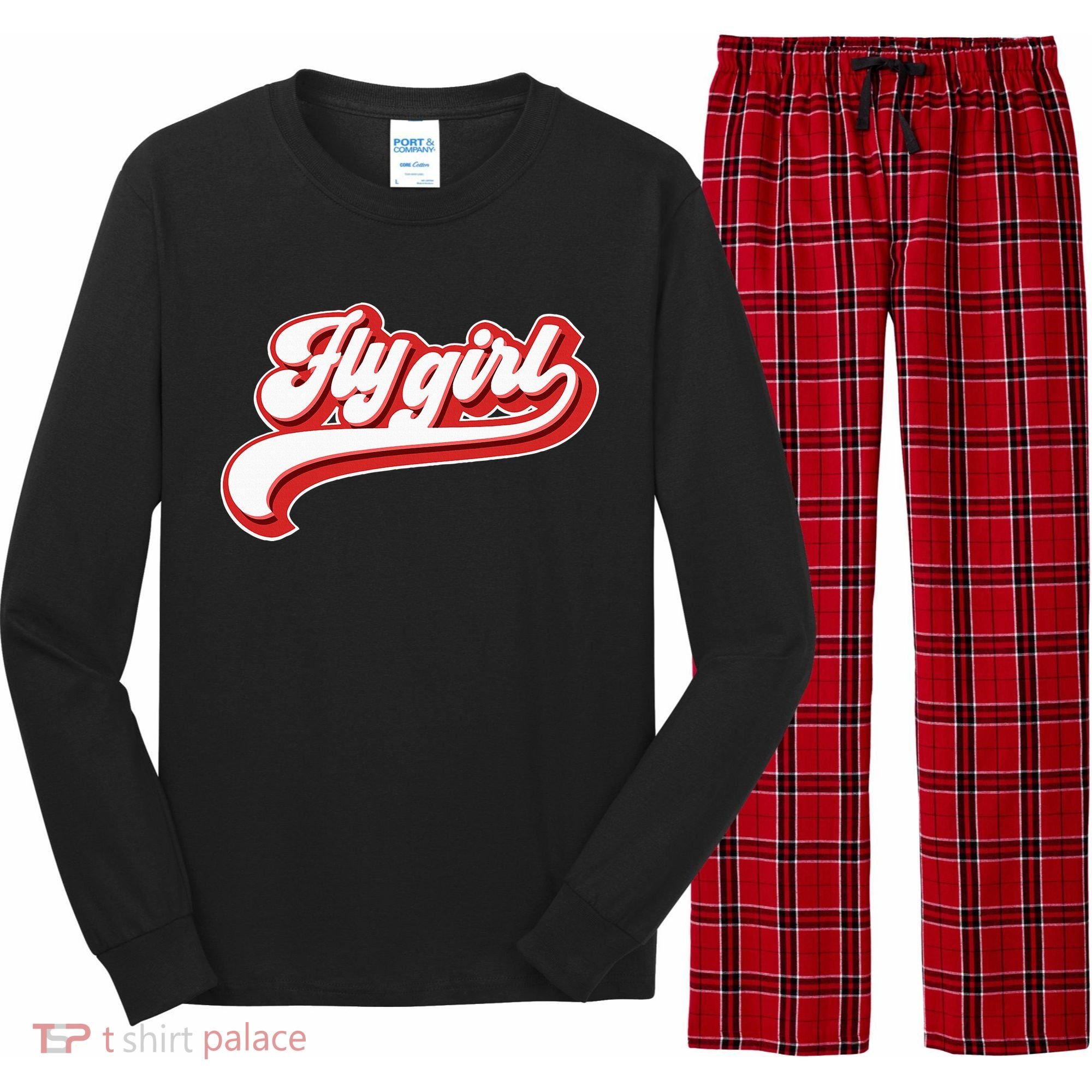 Fly Girl 80s 90s Old School Hip Hop Long Sleeve Pajama Set
