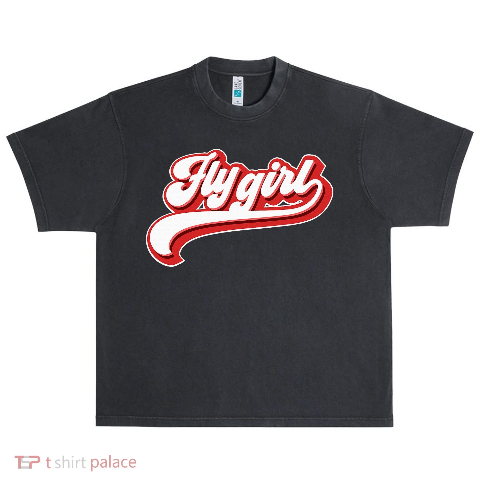 Fly Girl 80s 90s Old School Hip Hop Urban Oversized Heavyweight T-Shirt