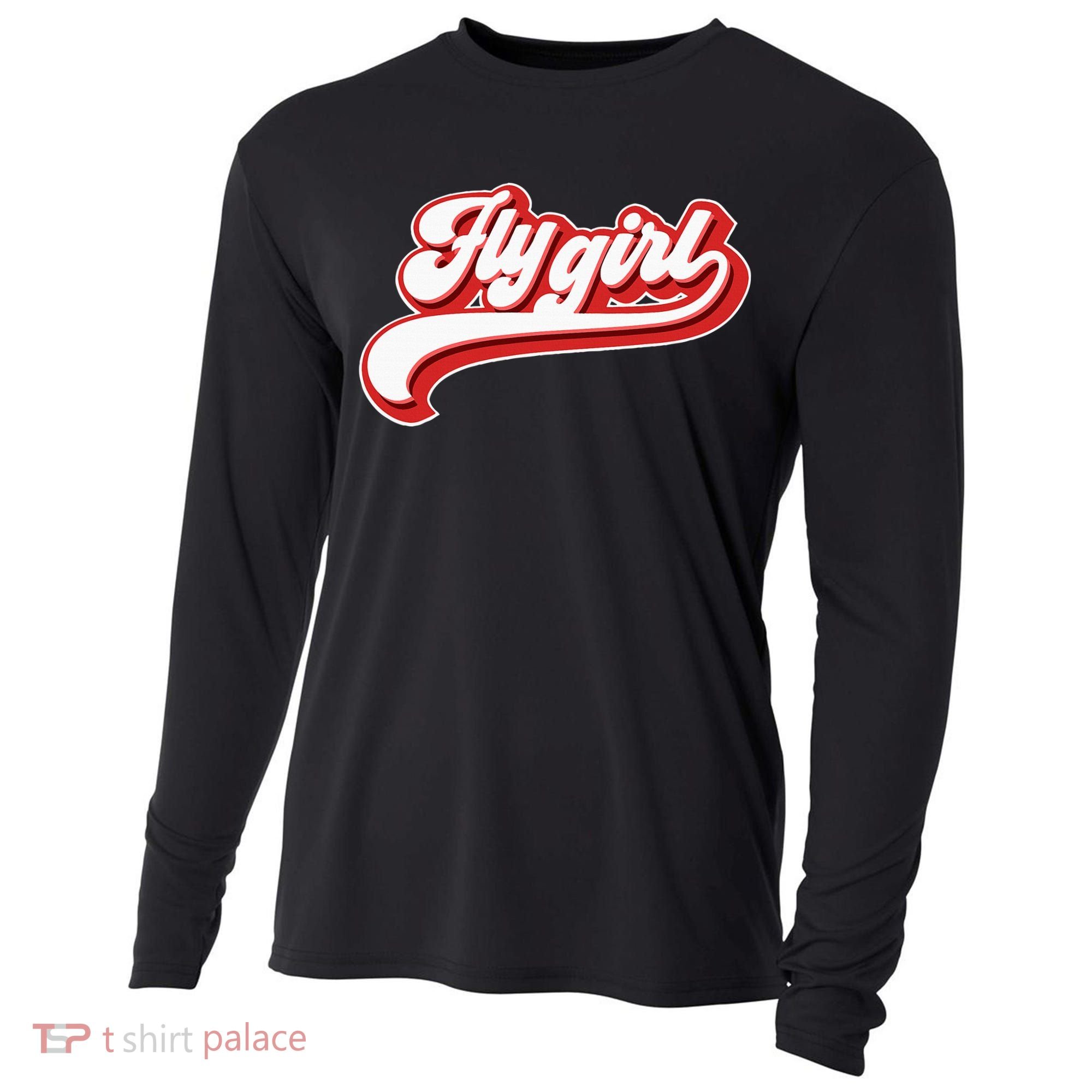 Fly Girl 80s 90s Old School Hip Hop Cooling Performance Long Sleeve Crew