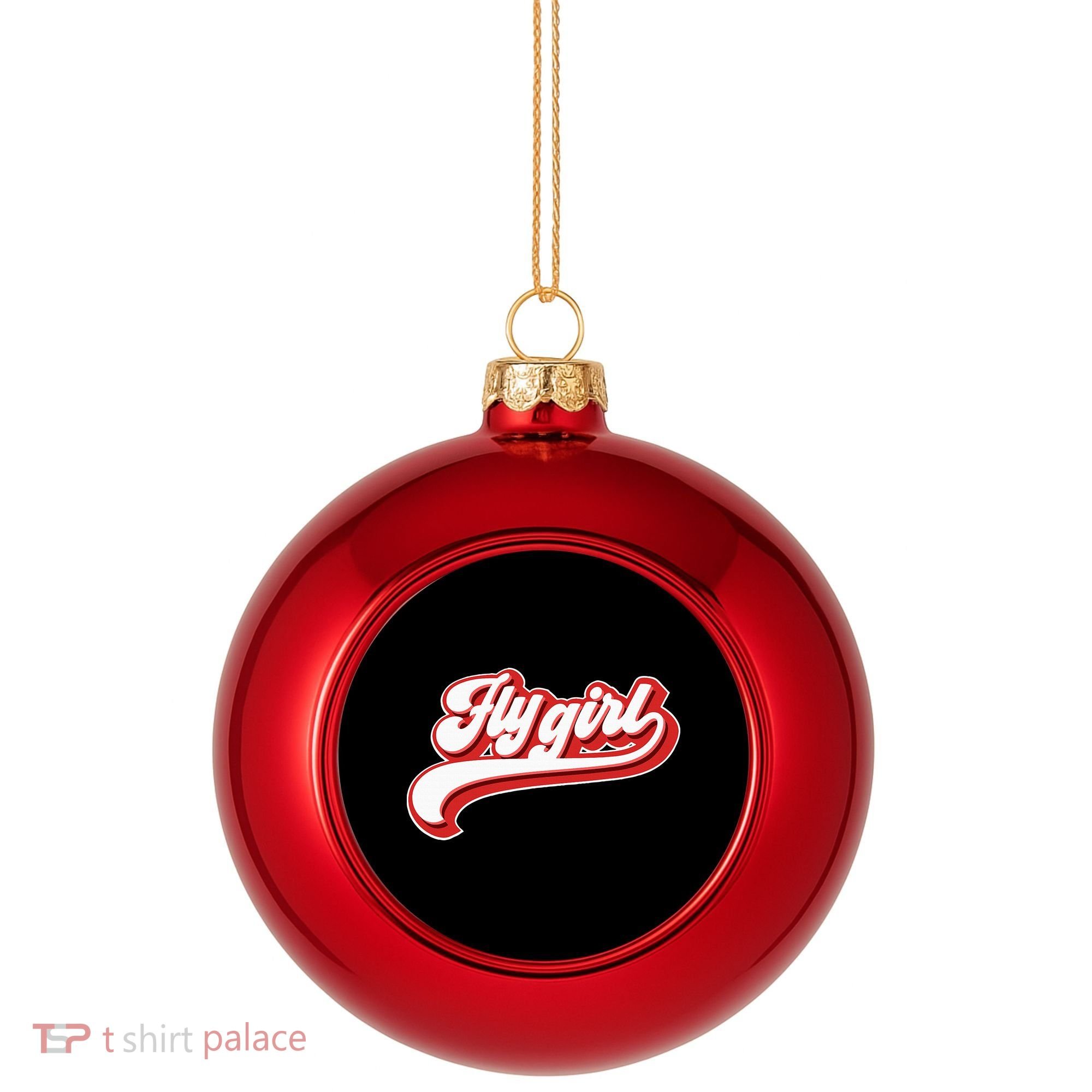 Fly Girl 80s 90s Old School Hip Hop Plastic Christmas Ball Ornament