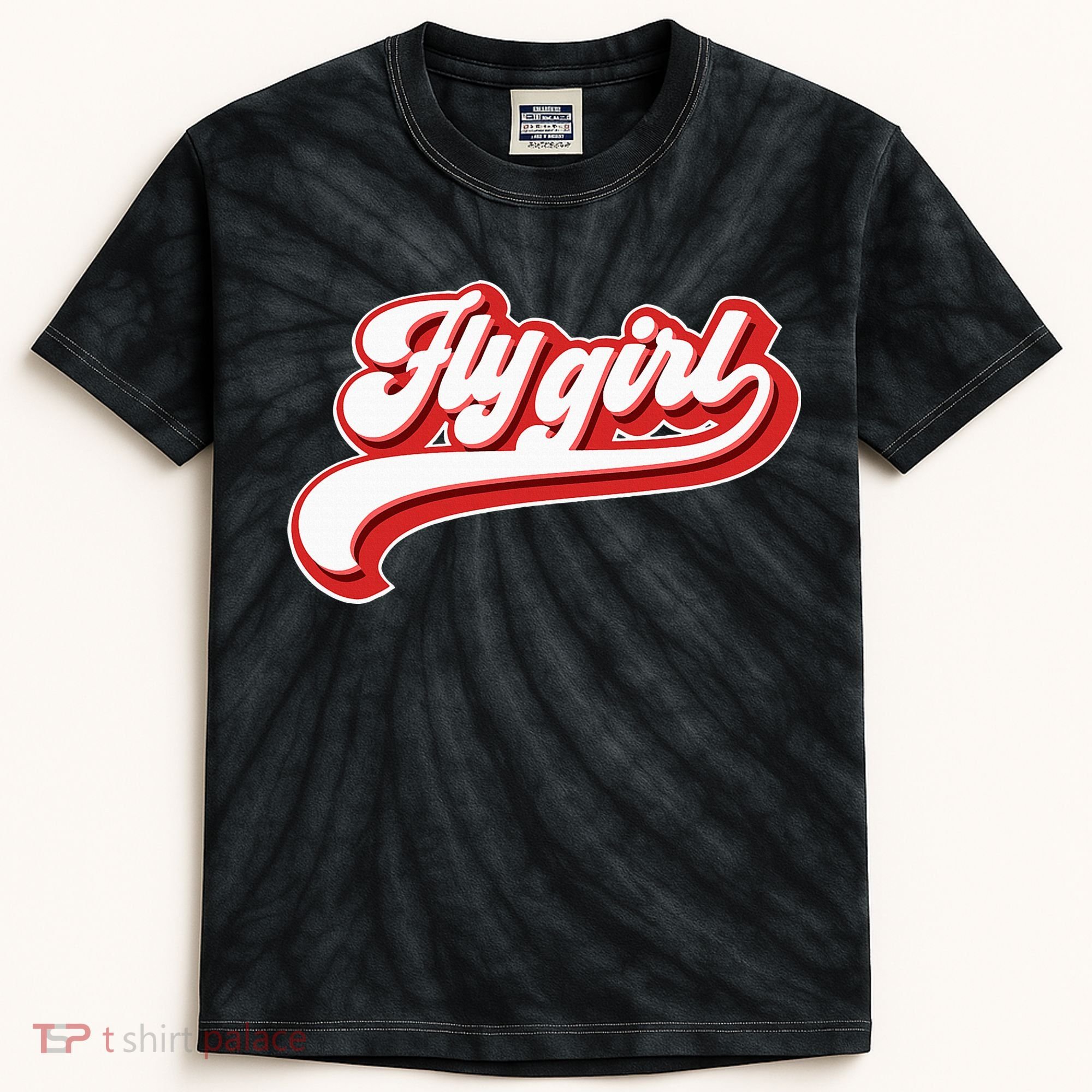 Fly Girl 80s 90s Old School Hip Hop Kids Tie-Dye T-Shirt