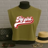 Fly Girl 80s 90s Old School Hip Hop Garment-Dyed Women's Muscle Tee thumb 3