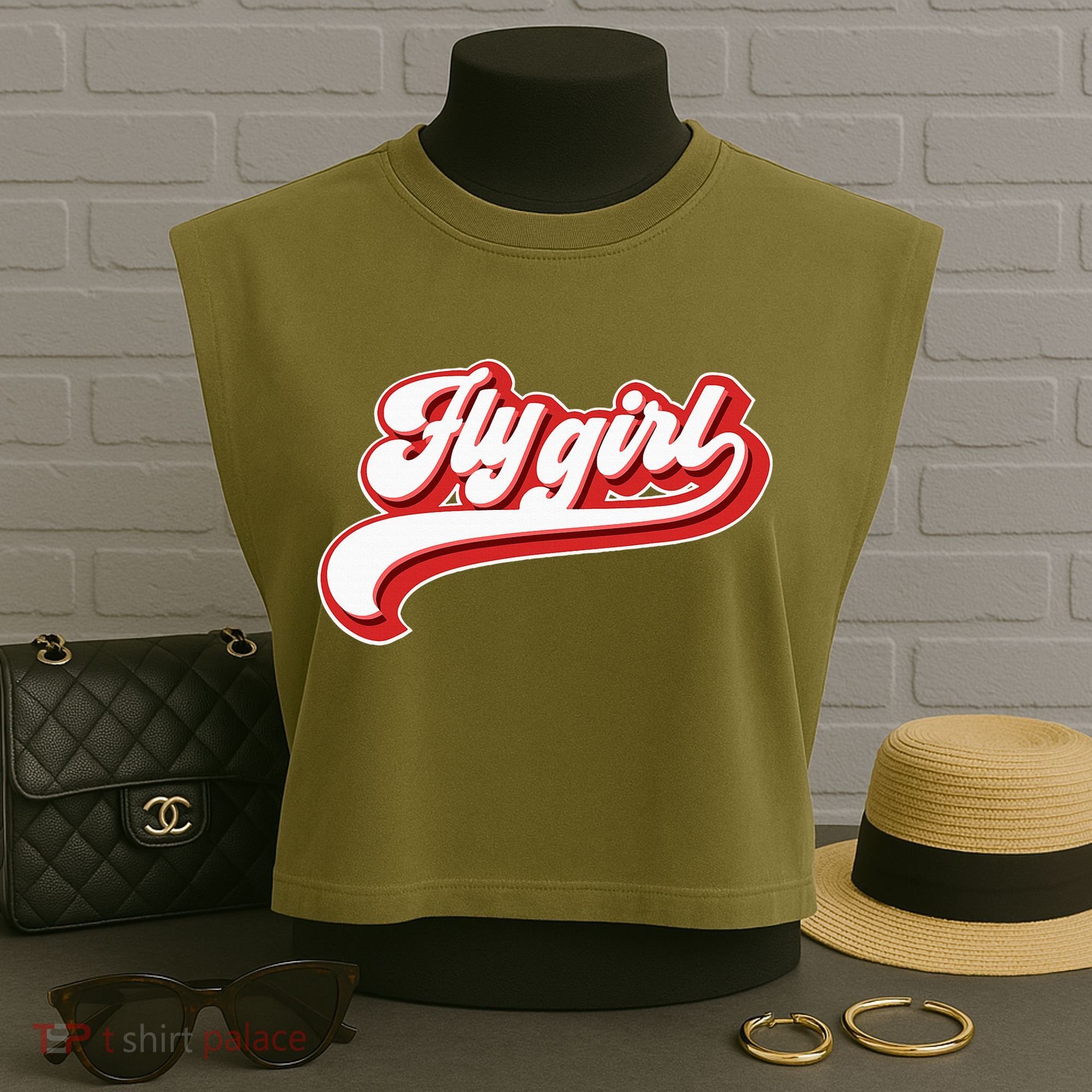 Fly Girl 80s 90s Old School Hip Hop Garment-Dyed Women's Muscle Tee