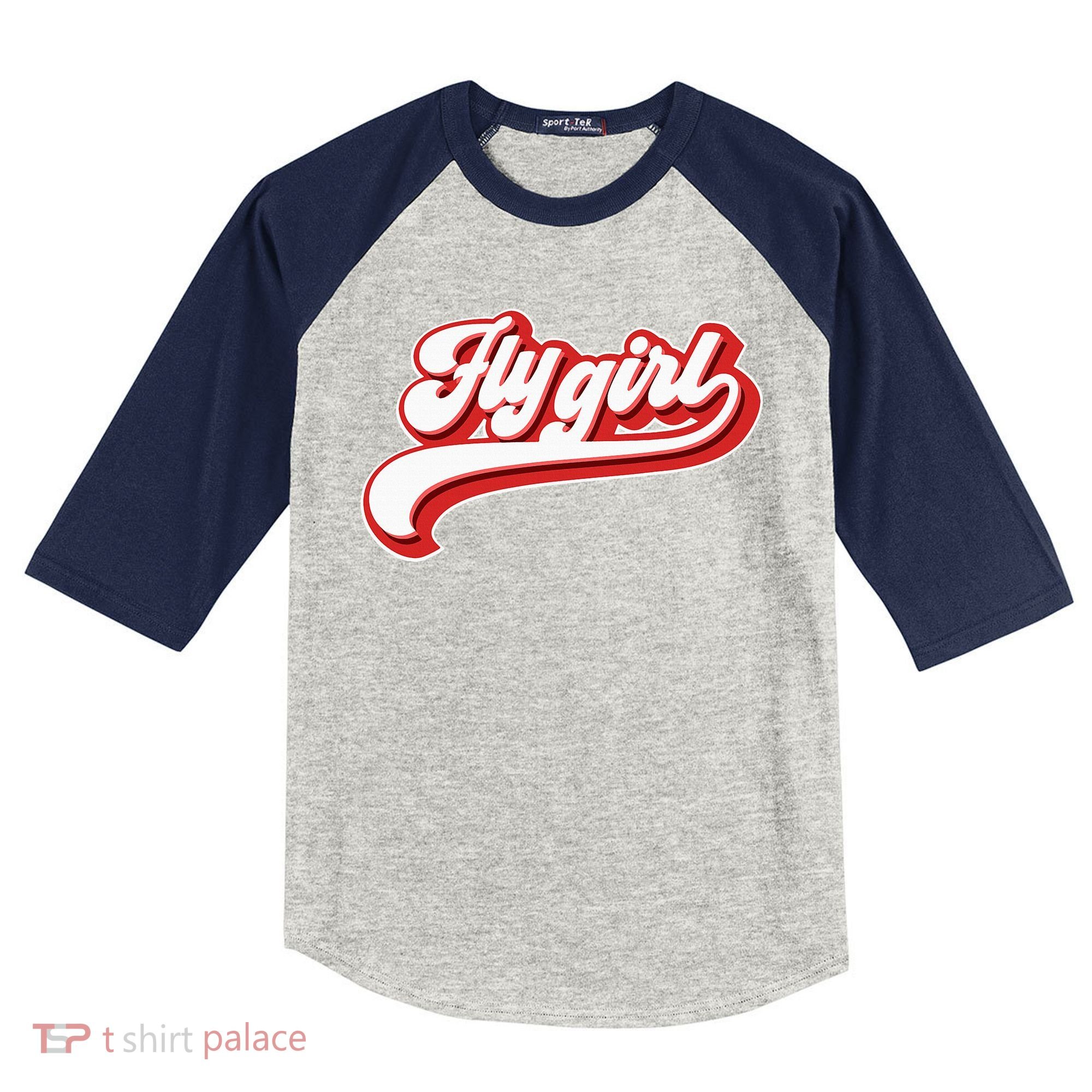 Fly Girl 80s 90s Old School Hip Hop Kids Colorblock Raglan Jersey