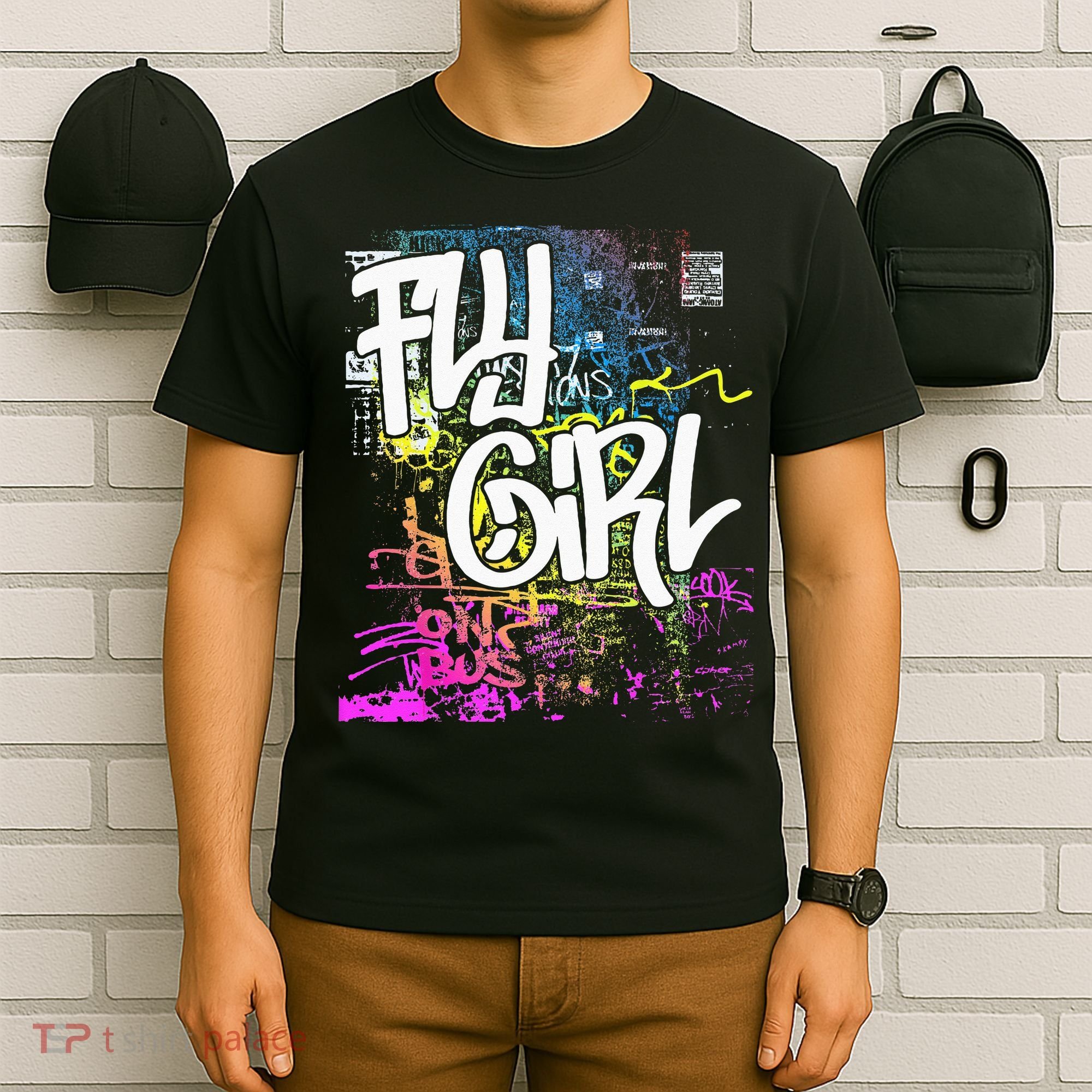 Fly Girl 80s 90s Rap BGirl Old School Hip Hop Graffiti T-Shirt