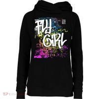 Fly Girl 80s 90s Rap BGirl Old School Hip Hop Graffiti Womens Funnel Neck Pullover Hood thumb 0