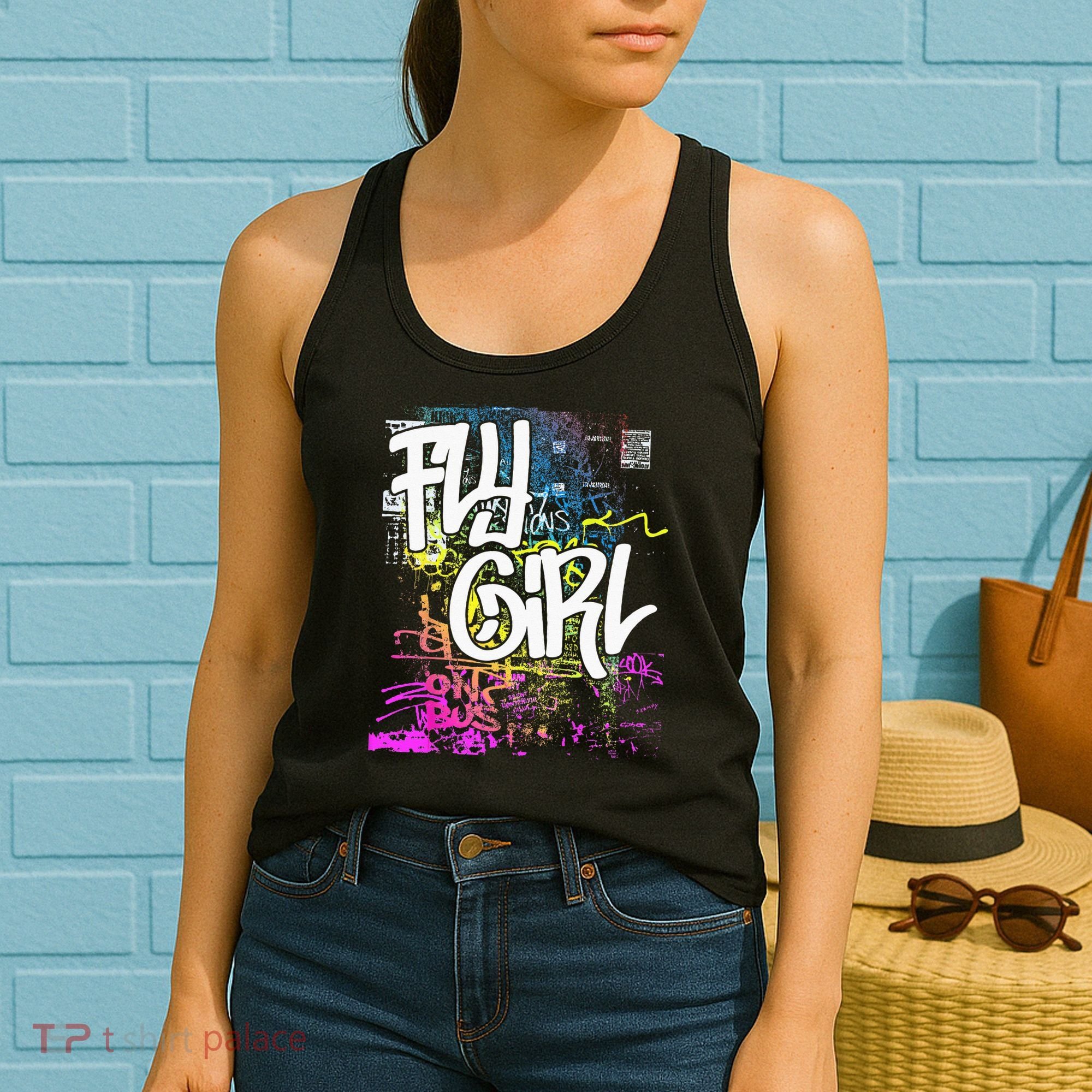 Fly Girl 80s 90s Rap BGirl Old School Hip Hop Graffiti Women's Tank Top