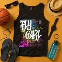 Fly Girl 80s 90s Rap BGirl Old School Hip Hop Graffiti Tank Top thumb 4