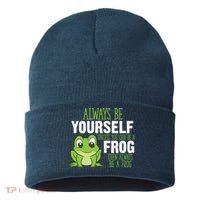 Frog Gifts Always Be Yourself Unless You Can Be A Frog Sustainable Knit Beanie thumb 0