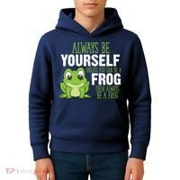 Frog Gifts Always Be Yourself Unless You Can Be A Frog Kids Hoodie thumb 4