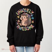 Funny Gift Autism Awareness Month Hedgehog Acceptance Neurodiversity  Women's Sweatshirt thumb 0