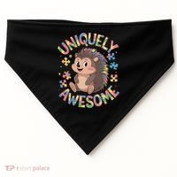 Funny Gift Autism Awareness Month Hedgehog Acceptance Neurodiversity  USA-Made Doggie Bandana thumb 0