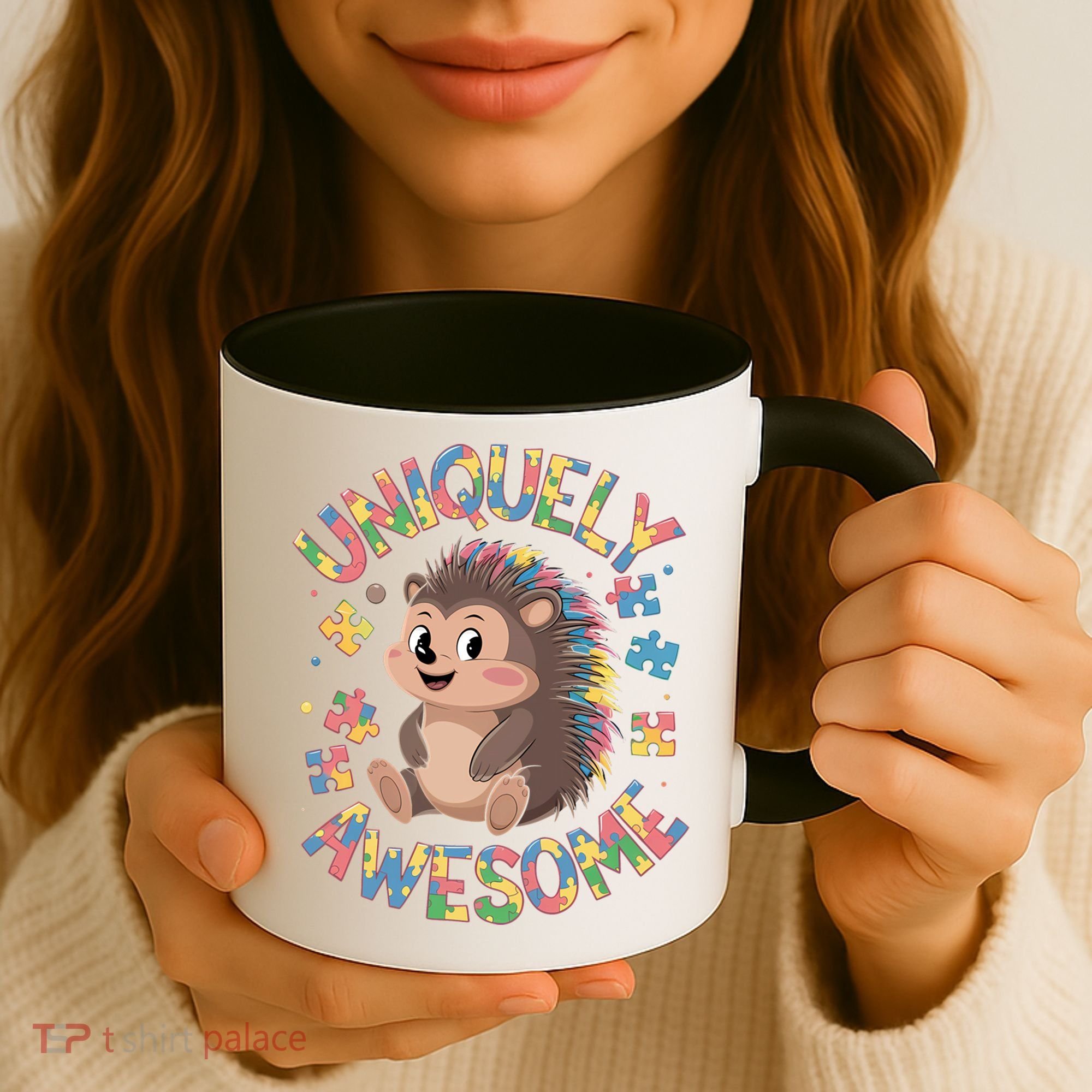 Funny Gift Autism Awareness Month Hedgehog Acceptance Neurodiversity  Coffee Mug