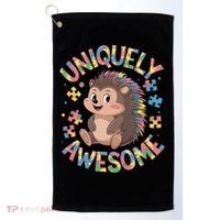 Funny Gift Autism Awareness Month Hedgehog Acceptance Neurodiversity  Golf Towel thumb 0