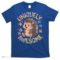 Funny Gift Autism Awareness Month Hedgehog Acceptance Neurodiversity  T-Shirt thumb 0