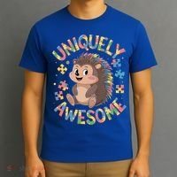 Funny Gift Autism Awareness Month Hedgehog Acceptance Neurodiversity  T-Shirt thumb 3
