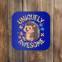 Funny Gift Autism Awareness Month Hedgehog Acceptance Neurodiversity  Coaster thumb 0