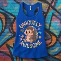 Funny Gift Autism Awareness Month Hedgehog Acceptance Neurodiversity  Women's Tank Top thumb 3