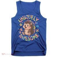 Funny Gift Autism Awareness Month Hedgehog Acceptance Neurodiversity  Tank Top thumb 0