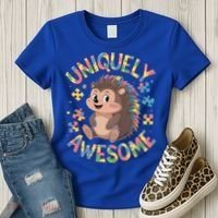 Funny Gift Autism Awareness Month Hedgehog Acceptance Neurodiversity  Women's T-Shirt thumb 3