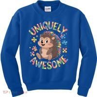 Funny Gift Autism Awareness Month Hedgehog Acceptance Neurodiversity  Kids Sweatshirt thumb 0