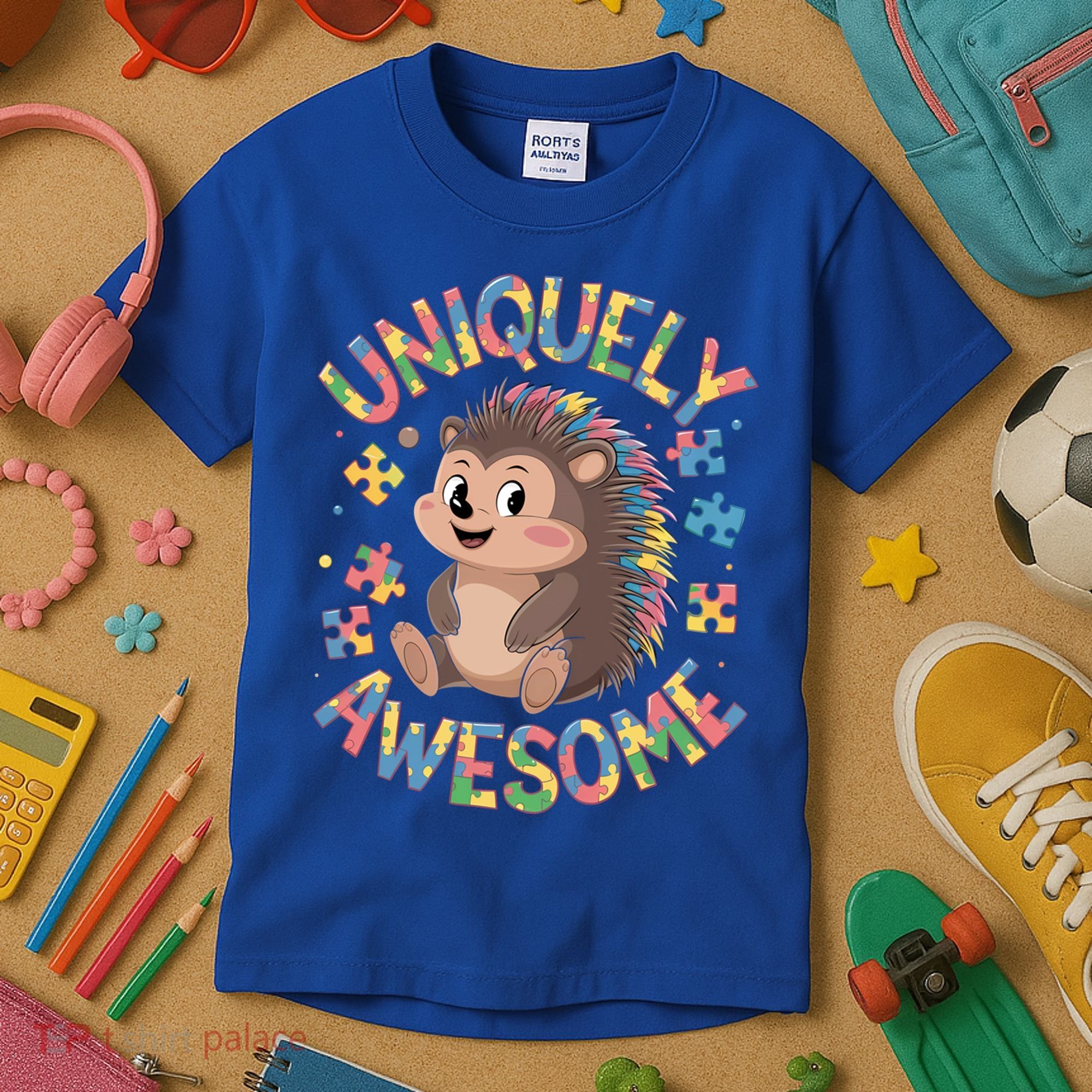Funny Gift Autism Awareness Month Hedgehog Acceptance Neurodiversity  Kids T-Shirt