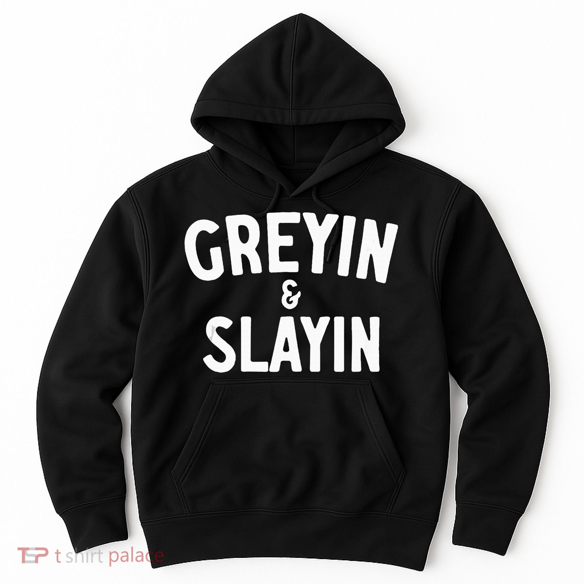 Funny Graying And Slaying Workout Gym Hoodie