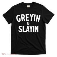 Funny Graying And Slaying Workout Gym T-Shirt thumb 0