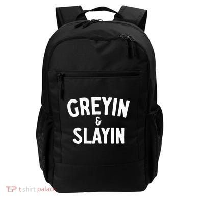 Funny Graying And Slaying Workout Gym Backpack