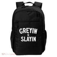 Funny Graying And Slaying Workout Gym Backpack thumb 0