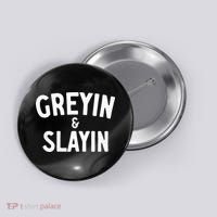 Funny Graying And Slaying Workout Gym Button thumb 0