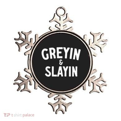 Funny Graying And Slaying Workout Gym Ornament