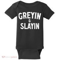 Funny Graying And Slaying Workout Gym Baby Bodysuit thumb 0