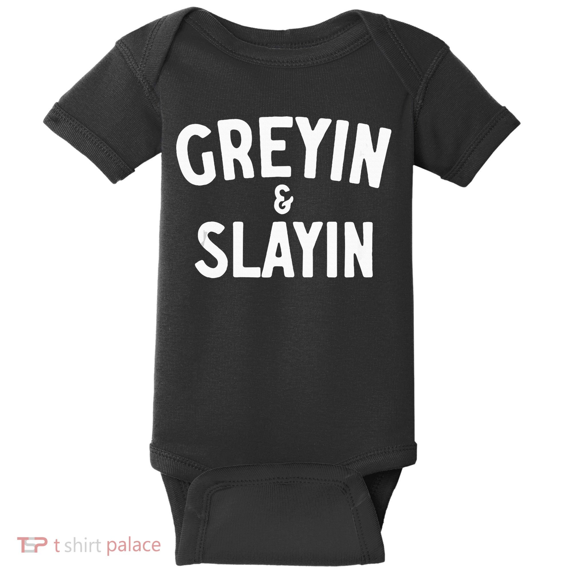 Funny Graying And Slaying Workout Gym Baby Bodysuit