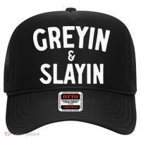 Funny Graying And Slaying Workout Gym Hat thumb 0