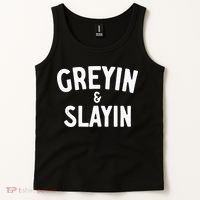 Funny Graying And Slaying Workout Gym Tank Top thumb 2