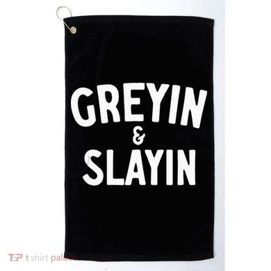 Funny Graying And Slaying Workout Gym Golf Towel
