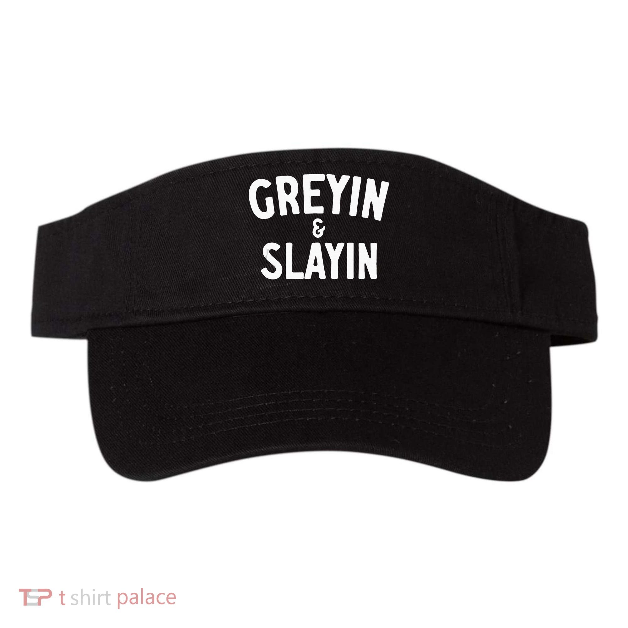 Funny Graying And Slaying Workout Gym Visor