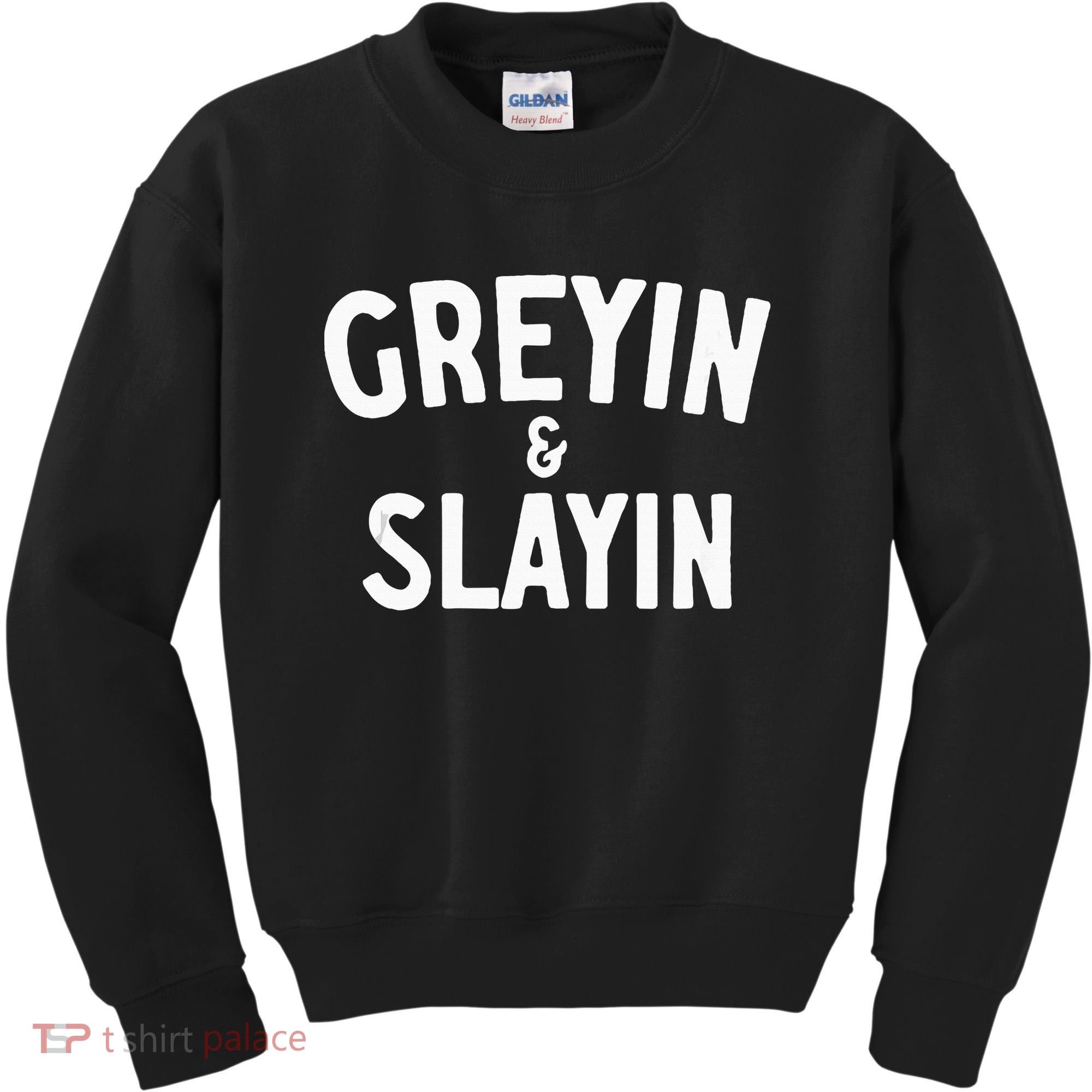 Funny Graying And Slaying Workout Gym Kids Sweatshirt