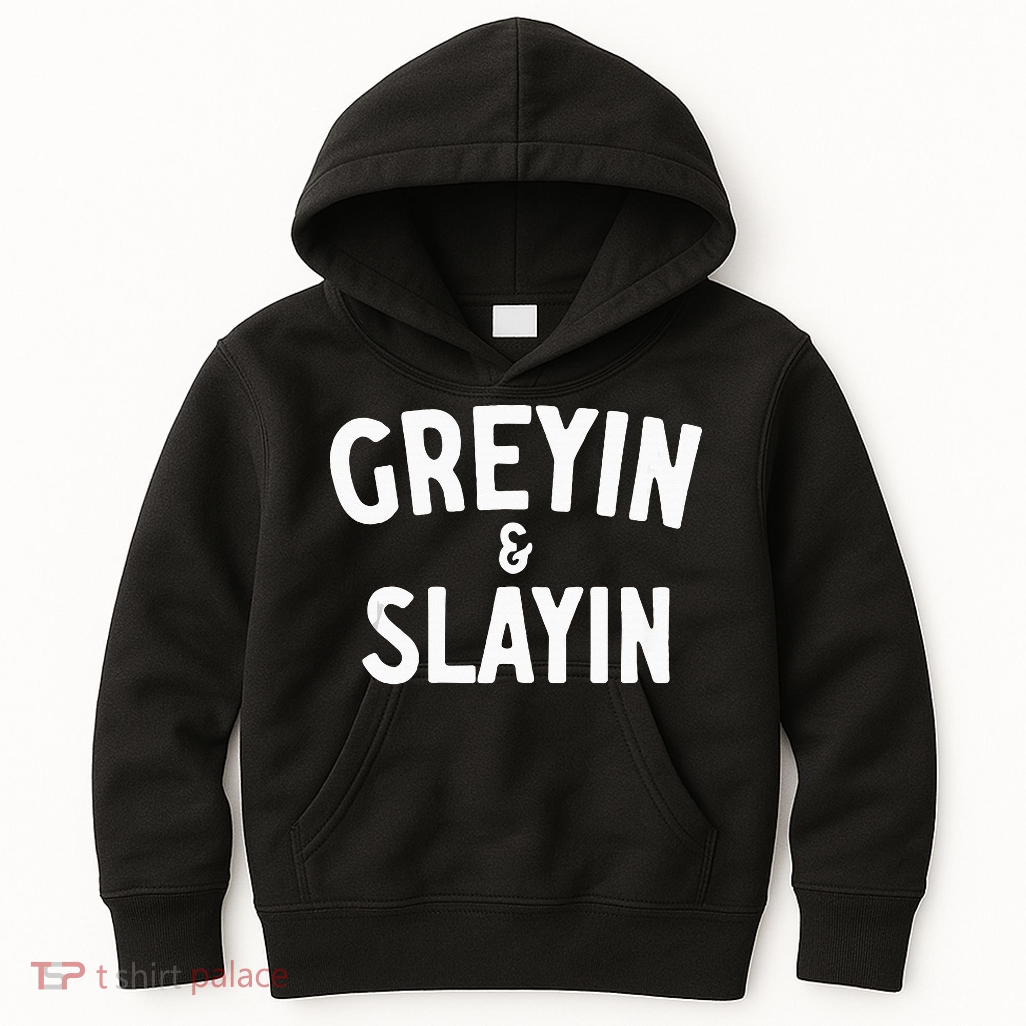 Funny Graying And Slaying Workout Gym Kids Hoodie