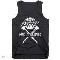 Funny Golf Always Wash Your Balls Retro Golfing Gift Tank Top thumb 0
